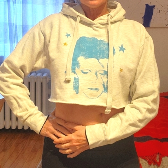 Bowie crop top hoodie, original - Picture 1 of 7